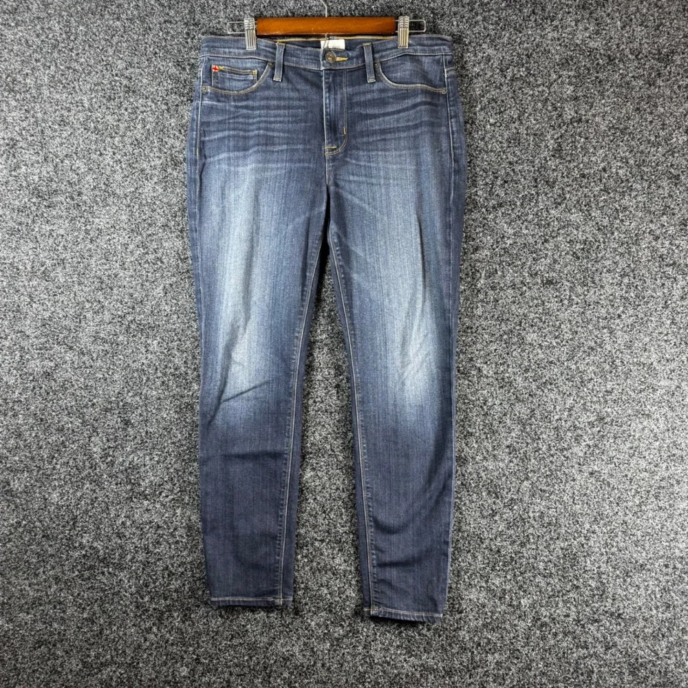 Hudson Womens Skinny Jeans Dark Wash Stretch Denim Blue Size 31 Indigo Whiskered